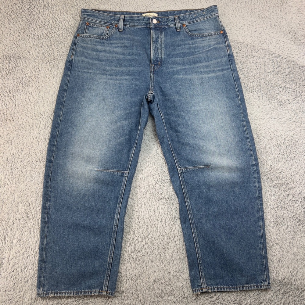Madewell Darted Barrel-Leg Jean Women 32 Oversized 39x27 Blue 100% Cotton DM7793
